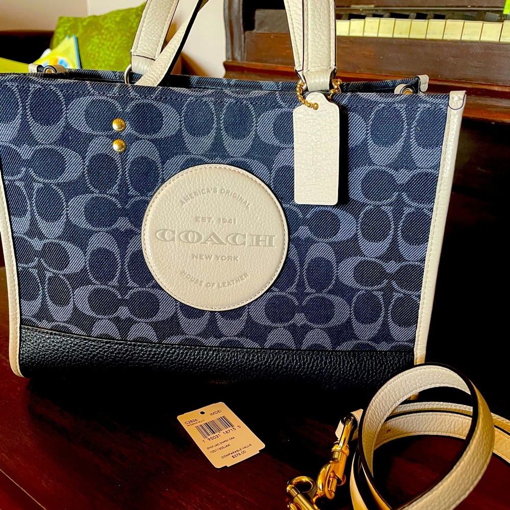 Coach denim Dempsey tote!!!!